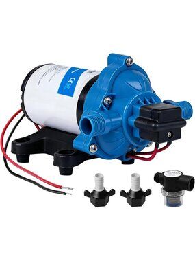 12V RV Water Pump 3.5GPM 45PSI, Quiet Self-Priming Diaphragm Pump for Camper